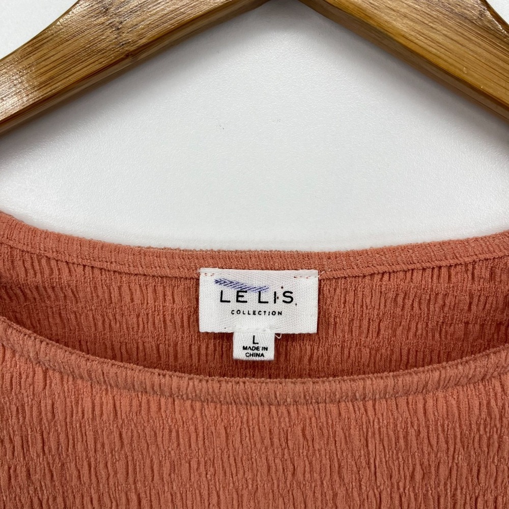 Le Lis Long Sleeve Top Women's‎ Size L Orange Polyester Blend Stretch - Picture 4 of 9